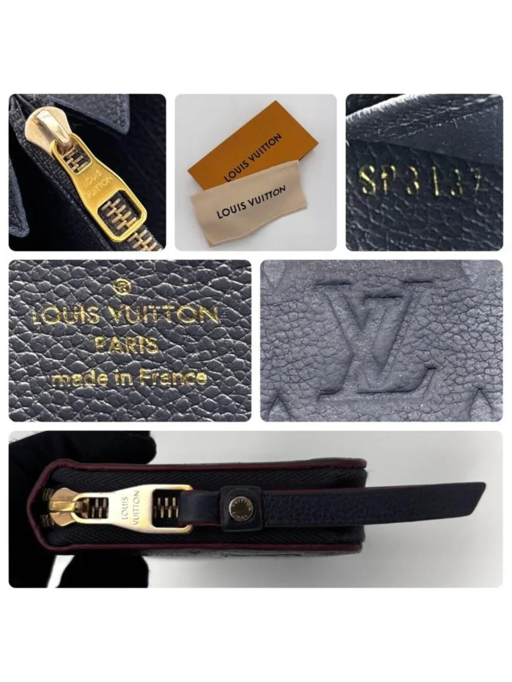 Louis Vuitton Monogram Empreinte Zippy Wallet Marine Rouge